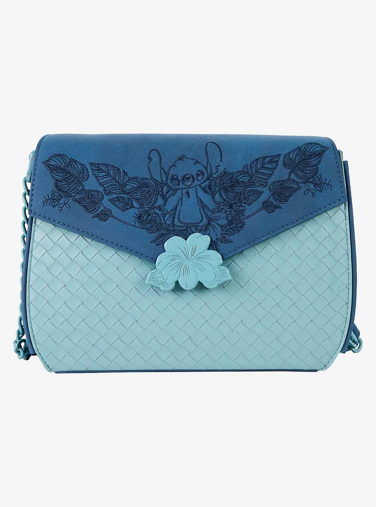 Loungefly Disney Lilo & Stitch Floral Embroidered Crossbody Bag