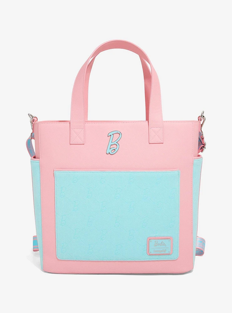 Loungefly Barbie Pastel Color Block Convertible Tote Bag