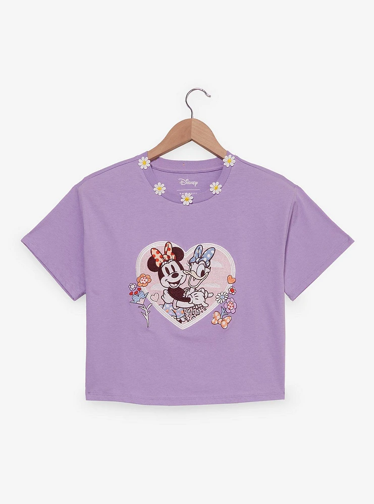 Disney Minnie Mouse & Daisy Duck Floral Women's Cropped T-Shirt - BoxLunch Exclusive