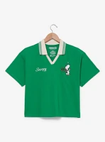 Peanuts Snoopy Tennis Women's Plus Cropped Polo — BoxLunch Exclusive