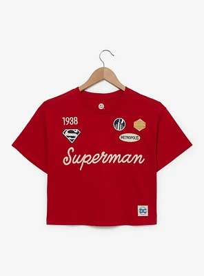 DC Comics Superman Patches Women's Cropped T-Shirt - BoxLunch Exclusive