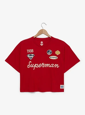 DC Comics Superman Patches Women's Plus Cropped T-Shirt - BoxLunch Exclusive