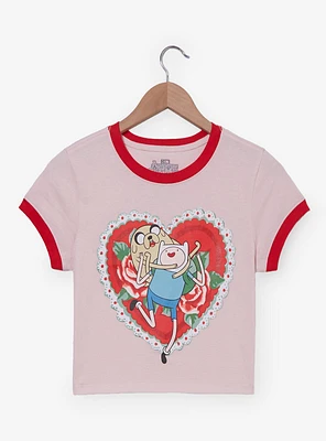 Adventure Time Finn & Jake Valentine's Day Women's Ringer Baby Tee