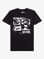 Nothin' To See Here Eyes & Lips Grid Relaxed Fit T-Shirt