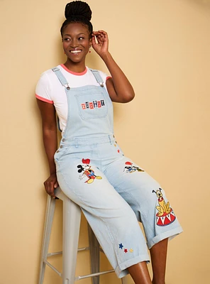 Disney Mickey Mouse Carnival Icons Women's Striped Overalls