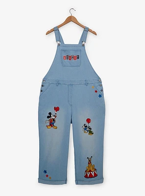 Disney Mickey Mouse Carnival Icons Women's Plus Striped Overalls