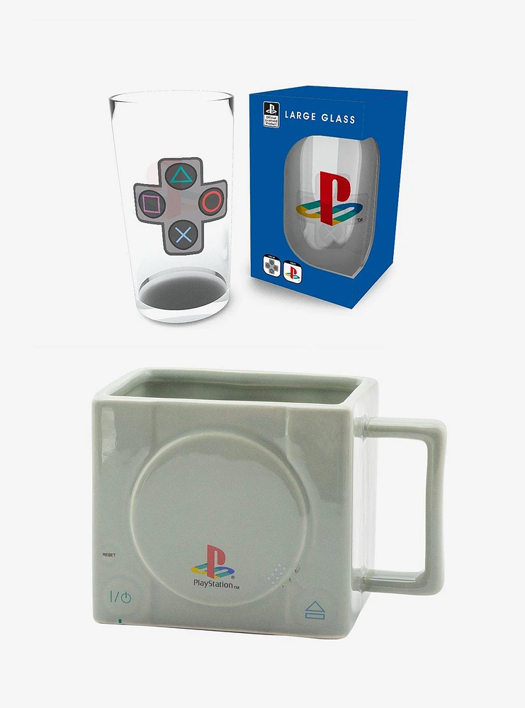 Playstation Glass & 3D Mug Bundle