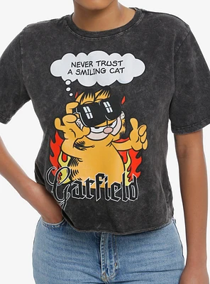 Garfield Never Trust A Smiling Cat Girls Skimmer T-Shirt