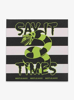 Beetlejuice Say It 3 Times Striped Canvas Wall decor