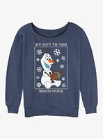 Disney Frozen Olaf Warm Hugs Girls Slouchy Sweatshirt