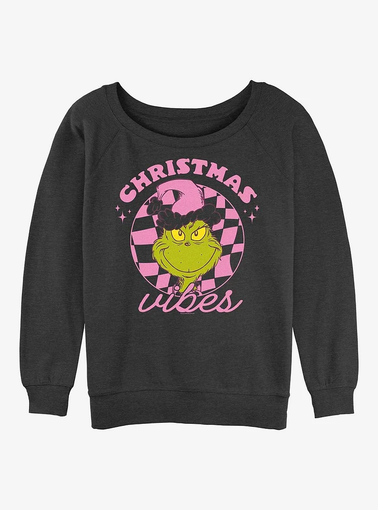 Dr. Seuss Christmas Vibes Girls Slouchy Sweatshirt