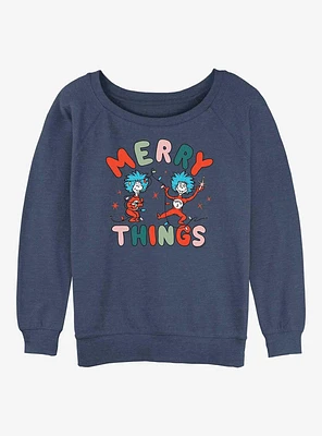 Dr. Seuss Merry Things Girls Slouchy Sweatshirt