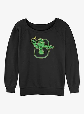 Dr. Seuss Collegiate Grinch Girls Slouchy Sweatshirt