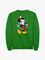 Disney Mickey Mouse Santa Wreath & Lights Sweatshirt