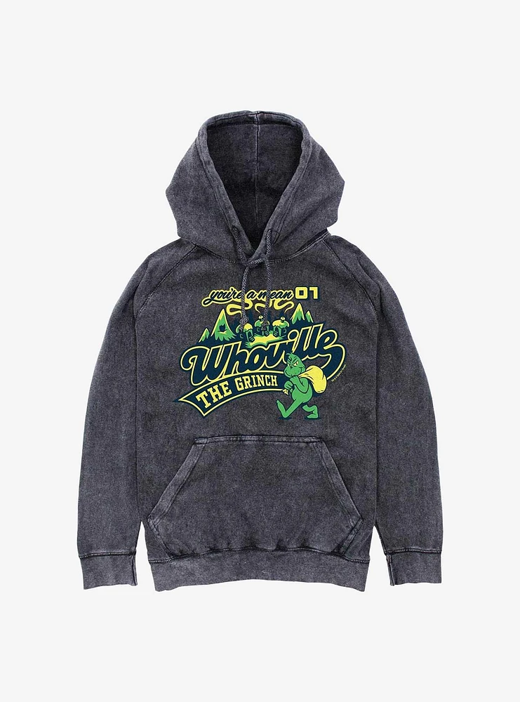 Dr. Seuss Mean Grinch Mineral Wash Hoodie