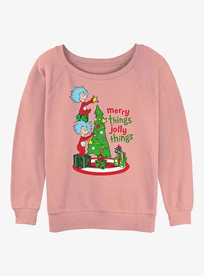 Dr. Seuss Merry Things Jolly Girls Slouchy Sweatshirt