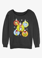 Dr. Seuss Christmas Spheres Girls Slouchy Sweatshirt