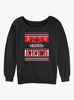 Stranger Things Seasons Greetings Girls Slouchy Sweatshirt