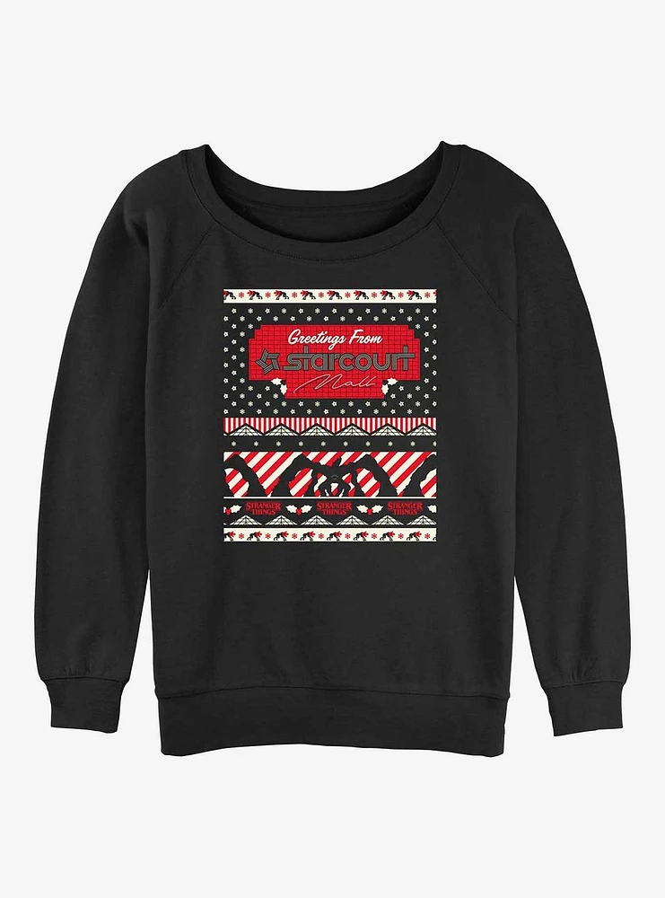 Stranger Things Greetings From Starcourt Girls Slouchy Sweatshirt