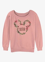 Disney Mickey Mouse Sister Xmas Ears Girls Slouchy Sweatshirt