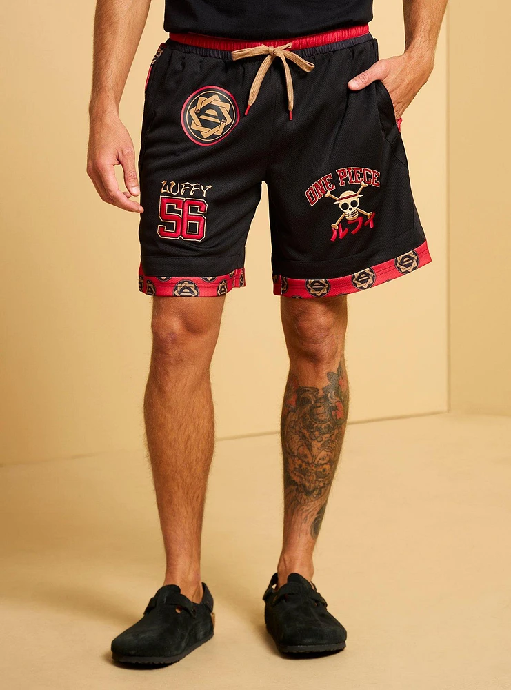 One Piece Monkey D. Luffy Embroidered Icon Shorts - BoxLunch Exclusive