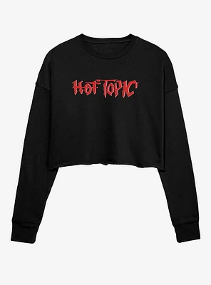 Hot Topic Classic Logo Girls Crop Sweatshirt