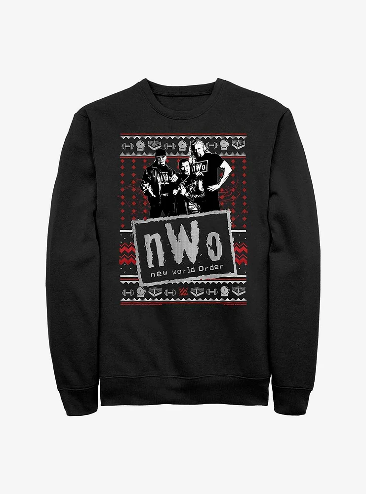 WWE NWO Ugly Sweater Pattern Sweatshirt