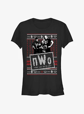 WWE NWO Ugly Sweater Pattern Girls T-Shirt