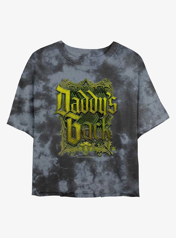 WWE Daddys Back RKO Randy Orton Tie Dye Crop Girls T-Shirt