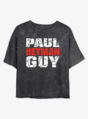 WWE Paul Heyman Guy Mineral Wash Girls Crop T-Shirt