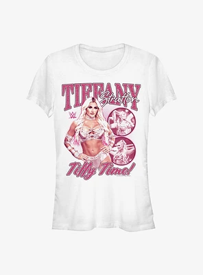 WWE Tiffany Stratton Tiffy Time Collage Girls T-Shirt