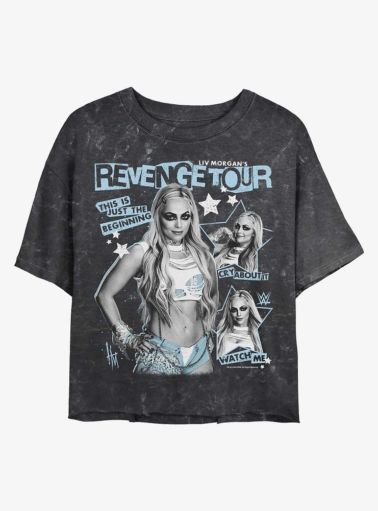 WWE Liv Morgan Revenge Tour Era Mineral Wash Girls Crop T-Shirt