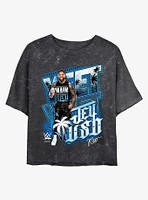 WWE Jey Uso Yeet Portrait Mineral Wash Girls Crop T-Shirt