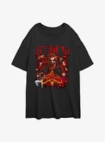 WWE Bray Wyatt The Fiend Collage Girls Oversized T-Shirt