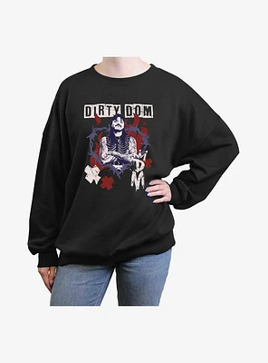 WWE Dirty Dominik Mysterio Portrait Girls Oversized Sweatshirt