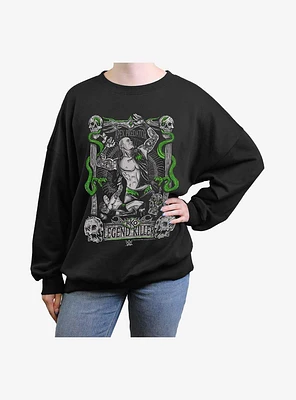 WWE RKO Legend Killer Tarot Card Girls Oversized Sweatshirt