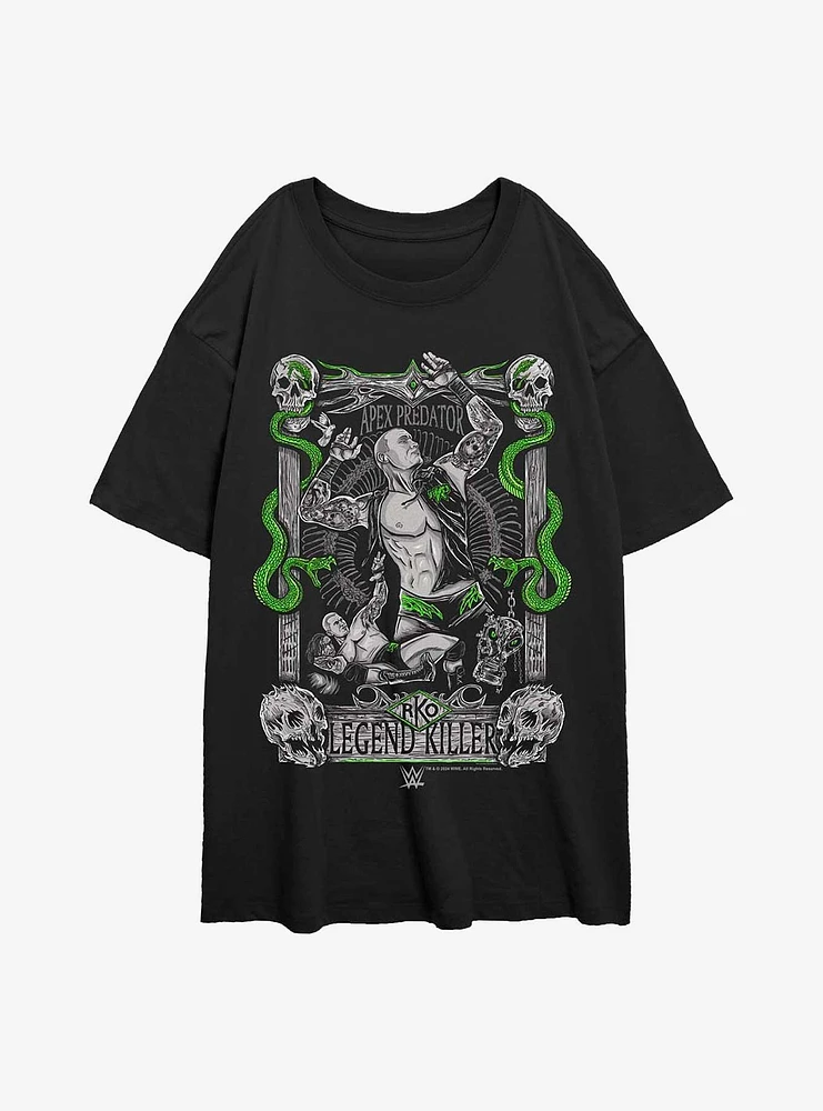 WWE RKO Legend Killer Tarot Card Girls Oversized T-Shirt