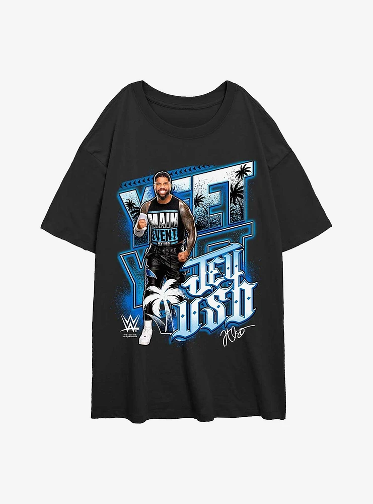 WWE Jey Uso Yeet Portrait Girls Oversized T-Shirt