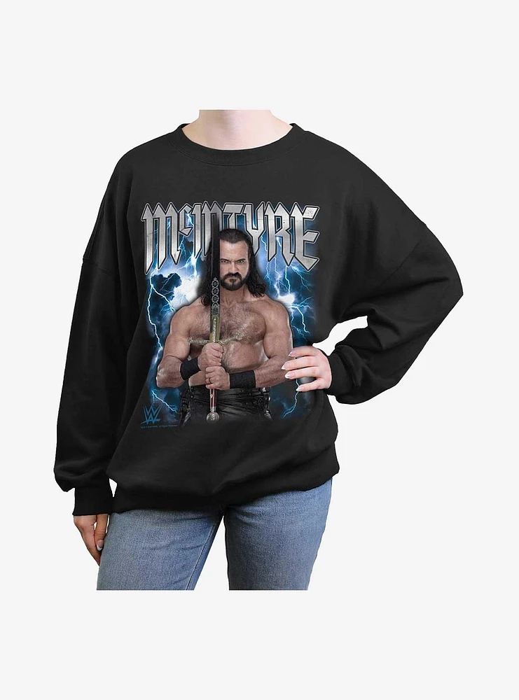 WWE Drew McIntyre Thunder Claymore Girls Oversized Sweatshirt