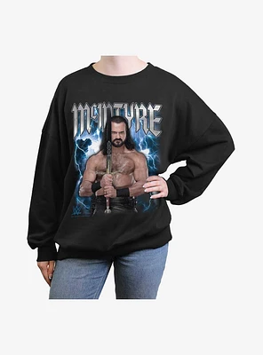 WWE Drew McIntyre Thunder Claymore Girls Oversized Sweatshirt