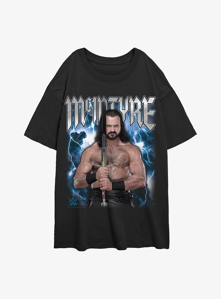 WWE Drew McIntyre Thunder Claymore Girls Oversized T-Shirt