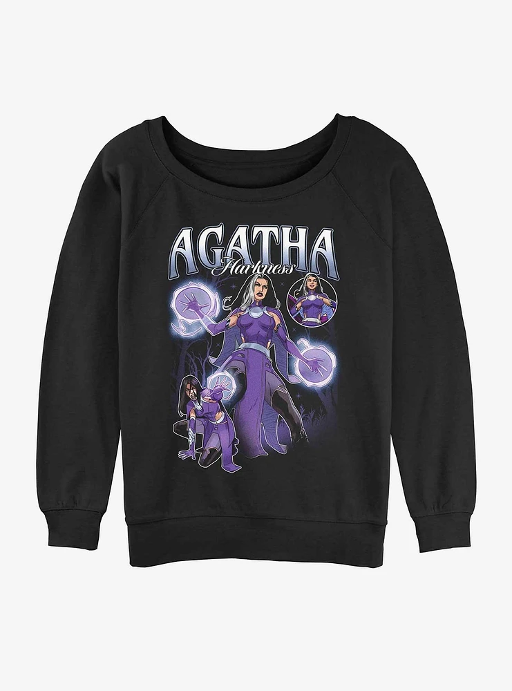 Marvel Agatha Multi Pose Girls Slouchy Sweatshirt