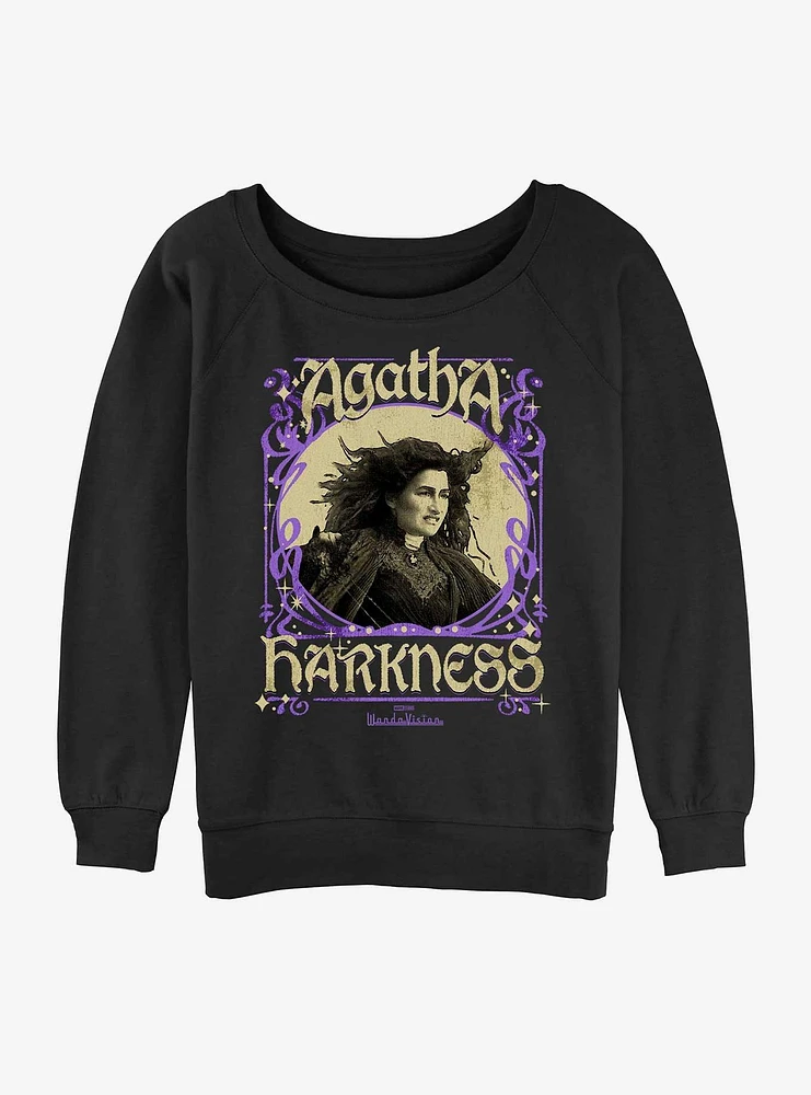 Marvel Agatha Harkness Framed Girls Slouchy Sweatshirt