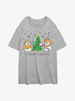 Star Wars Ewokin Around Xmas Tree Girls Oversized T-Shirt