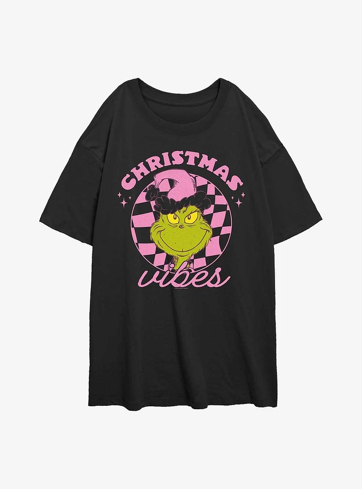 Dr. Seuss Christmas Vibes Girls Oversized T-Shirt