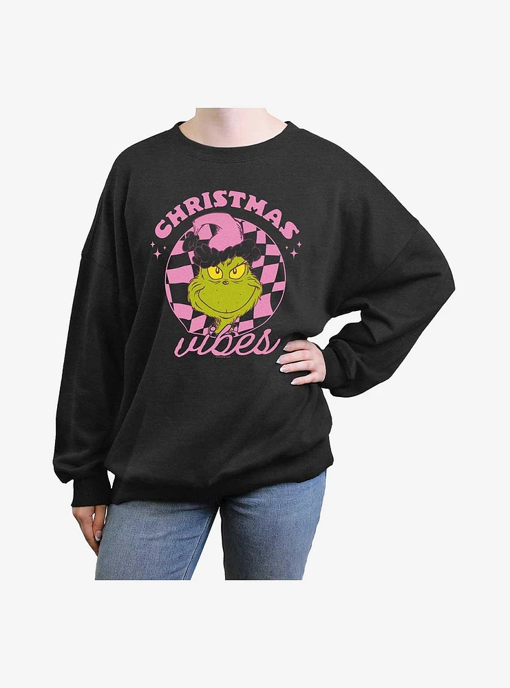 Dr. Seuss Christmas Vibes Girls Oversized Sweatshirt