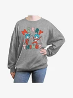 Dr. Seuss Merry Things Girls Oversized Sweatshirt