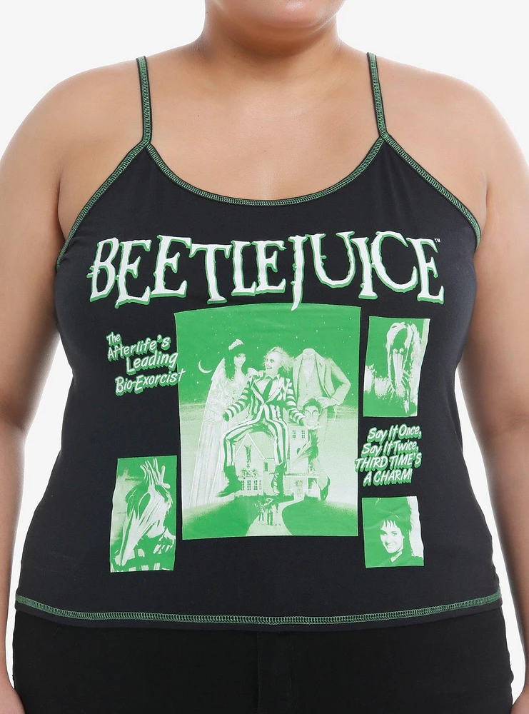 Beetlejuice Collage Contrast Stitch Girls Cami Plus