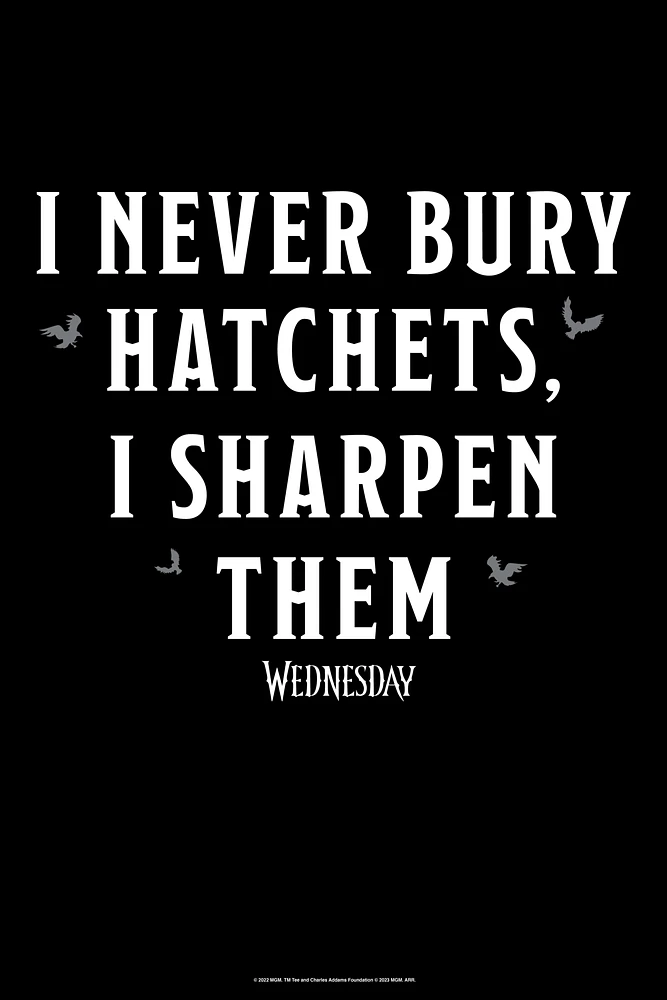 Wednesday I Never Bury Hatchets Poster