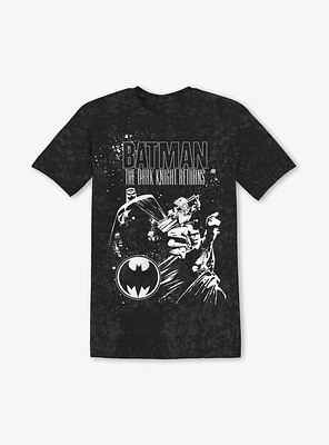 DC Comics Batman The Dark Knight Returns Foil Mineral Wash Boyfriend Fit Girls T-shirt